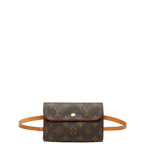 LOUIS VUITTON Brown Monogram Leather Pochette Hobo Bag